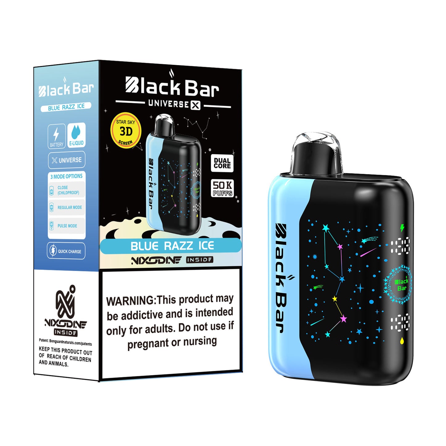 Black bar G60 50000 PUFFS Nixodine